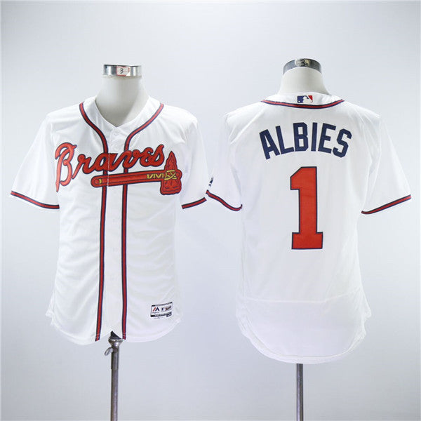 Custom Fan-Made Ozzie Albies Atlanta Braves #1 White Baseball Jersey