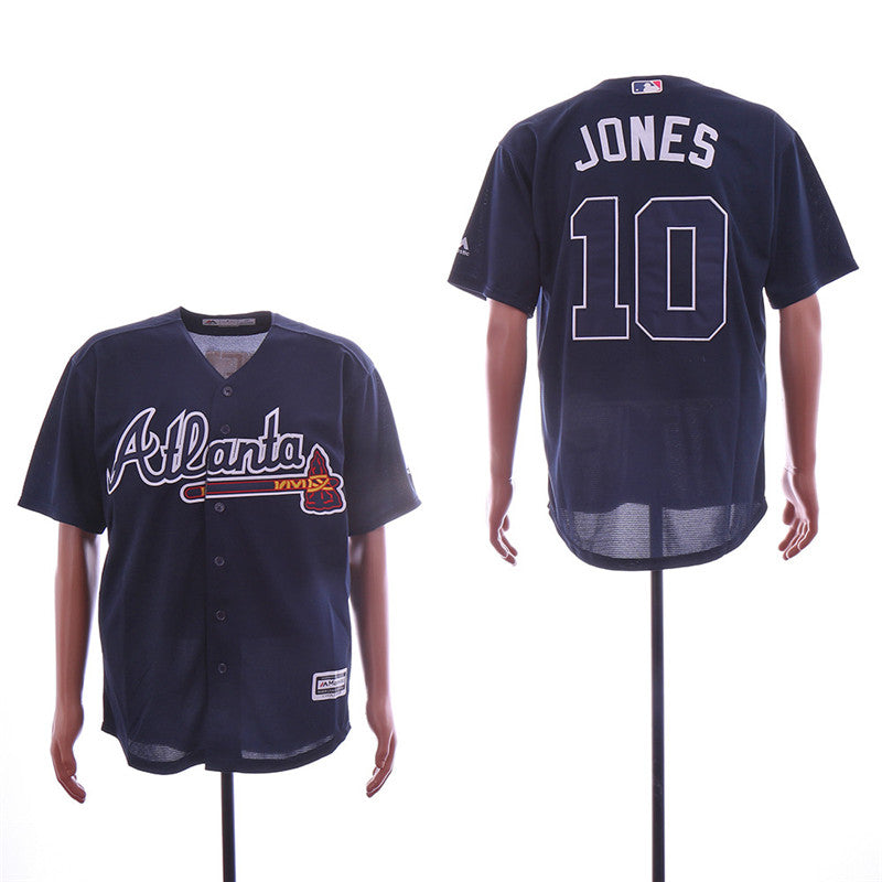 Custom Fan-Made Chipper Jones Atlanta Braves #10 Navy Baseball Jersey