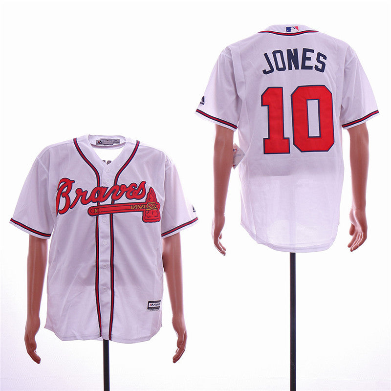 Custom Fan-Made Chipper Jones Atlanta Braves #10 White Baseball Jersey