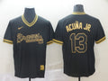 Custom Fan-Made Ronald Acuna Jr Atlanta Braves #13 Black Baseball Jersey