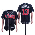 Custom Fan-Made Ronald Acuna Jr Atlanta Braves #13 Navy Baseball Jersey