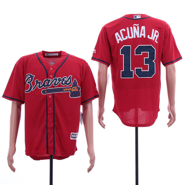 Custom Fan-Made Ronald Acuna Jr Atlanta Braves #13 2019 Baseball Jersey