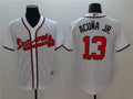 Custom Fan-Made Ronald Acuna Jr Atlanta Braves #13 White Baseball Jersey