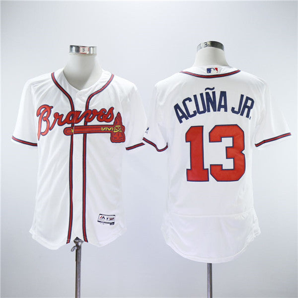 Custom Fan-Made Ronald Acuna Jr Atlanta Braves #13 White Baseball Jersey
