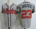 Custom Fan-Made David Justice Atlanta Braves #23 Grey Baseball Jersey