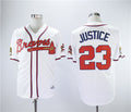 Custom Fan-Made David Justice Atlanta Braves #23 White 1993 Throwback Baseball Jersey