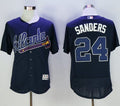 Custom Fan-Made Deion Sanders Atlanta Braves #24 Blue Baseball Jersey