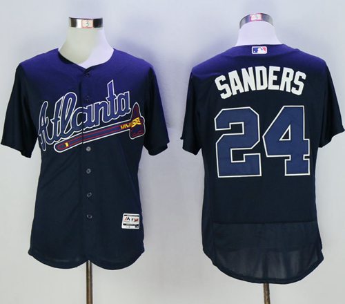 Custom Fan-Made Deion Sanders Atlanta Braves #24 Blue Baseball Jersey