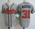 Custom Fan-Made Greg Maddux Atlanta Braves #31 Grey Baseball Jersey