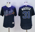 Custom Fan-Made Greg Maddux Atlanta Braves #31 Blue Baseball Jersey
