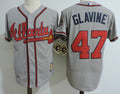 Custom Fan-Made Tom Glavine Atlanta Braves #47 Grey Baseball Jersey