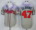 Custom Fan-Made Tom Glavine Atlanta Braves #47 Grey Throwback Baseball Jersey