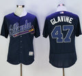 Custom Fan-Made Tom Glavine Atlanta Braves #47 Blue Baseball Jersey