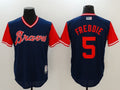 Custom Fan-Made Freddie Freeman Freddie Atlanta Braves #5 Navy 2017 Baseball Jersey
