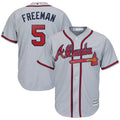 Custom Fan-Made Freddie Freeman Atlanta Braves #5 Grey Baseball Jersey