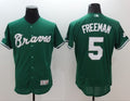 Custom Fan-Made Freddie Freeman Celtic Atlanta Braves #5 Green Baseball Jersey