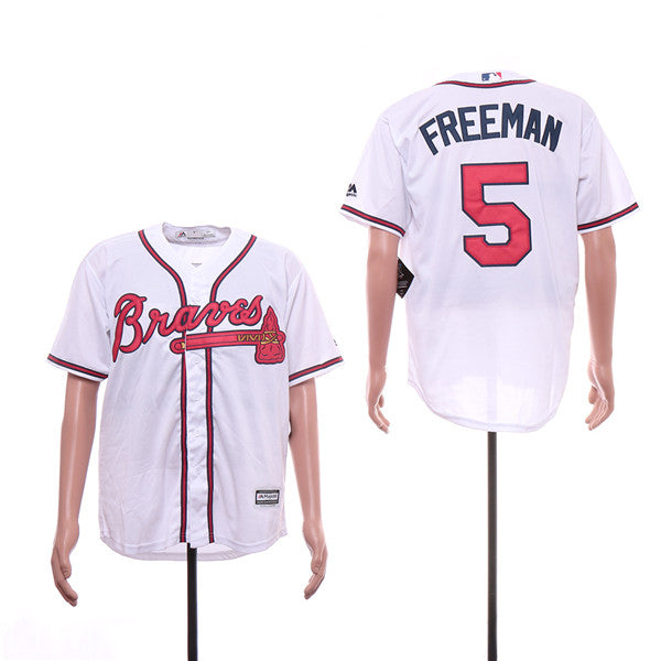 Custom Fan-Made Freddie Freeman Atlanta Braves #5 White Baseball Jersey