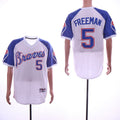 Custom Fan-Made Freddie Freeman Atlanta Braves #5 White Throwback Baseball Jersey