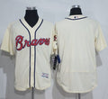 Custom Fan-Made Cream Atlanta Braves Baseball Jersey Atlanta Braves Baseball Jersey