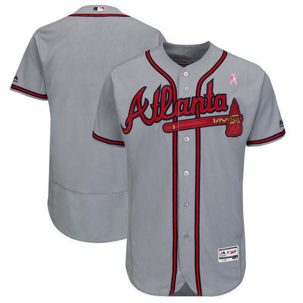 Custom Fan-Made Gray 2018 Atlanta Braves Baseball Jersey Atlanta Braves Grey 2018 Baseball Jersey