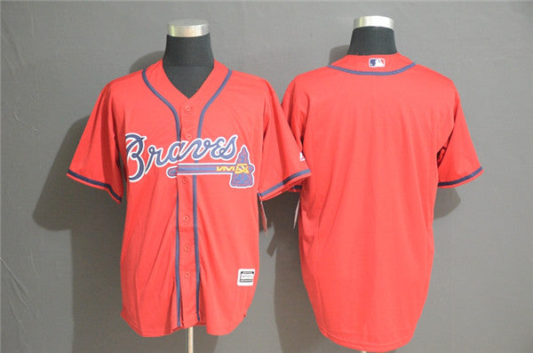 Custom Fan-Made Red Atlanta Braves Baseball Jersey Atlanta Braves Red Baseball Jersey