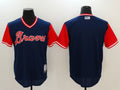 Custom Fan-Made Navy 2017 Atlanta Braves Baseball Jersey Atlanta Braves Navy 2017 Baseball Jersey