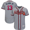 Custom Fan-Made Ronald Acuna Jr Gray Atlanta Braves Baseball Jersey Atlanta Braves Grey Baseball Jersey