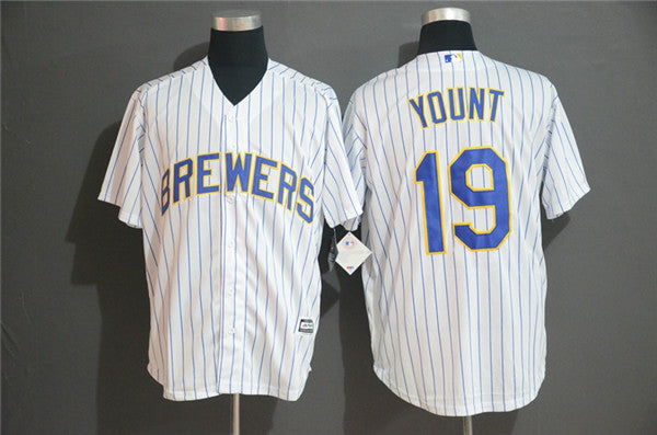 Custom Fan-Made Robin Yount Milwaukee Brewers #19 White Baseball Jersey