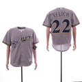 Custom Fan-Made Christian Yelich Milwaukee Brewers #22 Grey Baseball Jersey