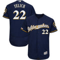Custom Fan-Made Christian Yelich Milwaukee Brewers #22 Navy Baseball Jersey