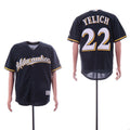 Custom Fan-Made Christian Yelich Milwaukee Brewers #22 Navy Baseball Jersey