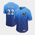 Custom Fan-Made Christian Yelich Milwaukee Brewers #22 Baseball Jersey