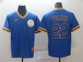 Custom Fan-Made Christian Yelich Milwaukee Brewers #22 Throwback Baseball Jersey