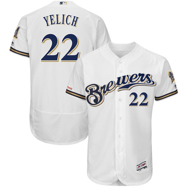 Custom Fan-Made Christian Yelich Milwaukee Brewers #22 White Baseball Jersey