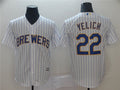 Custom Fan-Made Christian Yelich Milwaukee Brewers #22 White Baseball Jersey