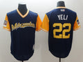 Custom Fan-Made Christian Yelich Yeli Milwaukee Brewers #22 Navy 2018 Baseball Jersey