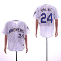 Custom Fan-Made Ben Oglivie Milwaukee Brewers #24 White Baseball Jersey