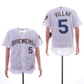 Custom Fan-Made Jonathan Villar Milwaukee Brewers #5 White Baseball Jersey