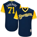 Custom Fan-Made Josh Hader Haderade Milwaukee Brewers #71 Navy 2017 Baseball Jersey