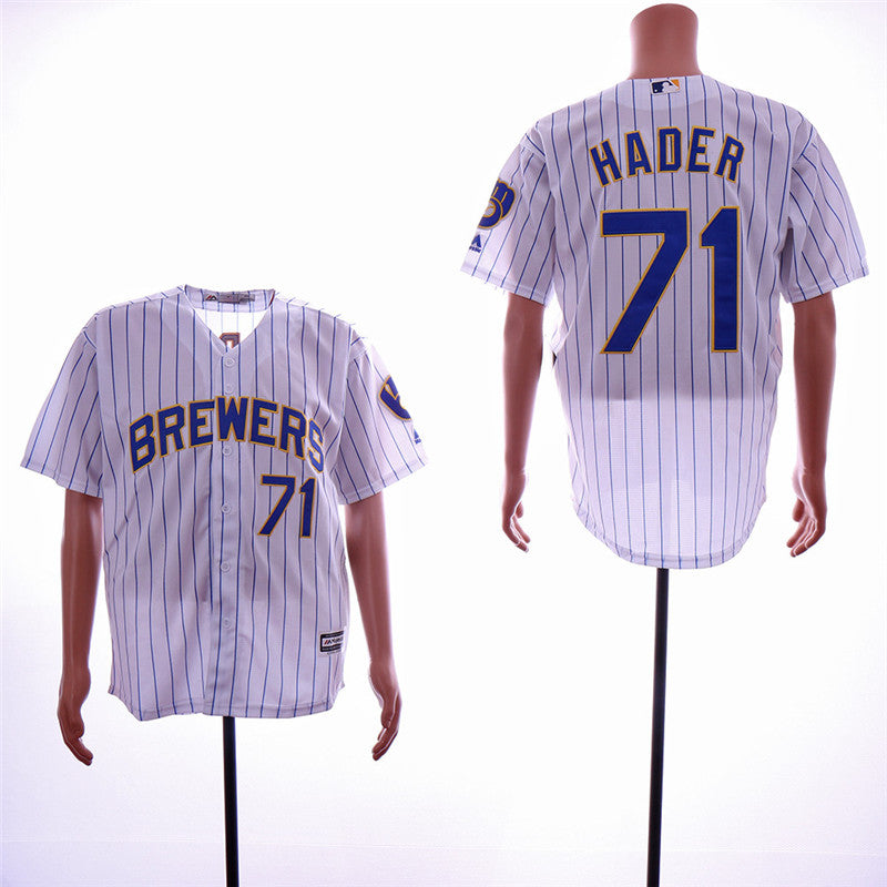 Custom Fan-Made Josh Hader Milwaukee Brewers #71 White Baseball Jersey