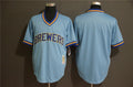 Custom Fan-Made Blue Milwaukee Brewers Baseball Jersey Milwaukee Brewers Blue Baseball Jersey