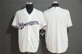Custom Fan-Made White Milwaukee Brewers Baseball Jersey Milwaukee Brewers White Baseball Jersey