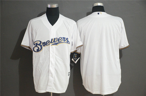 Custom Fan-Made White Milwaukee Brewers Baseball Jersey Milwaukee Brewers White Baseball Jersey