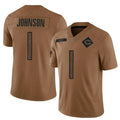 C.Bears #1 Jaylon Johnson Player Brown Salute To Service Limited Football Jerseys