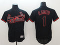 Custom Fan-Made Ozzie Smith St. Louis Cardinals #1 Black Baseball Jersey