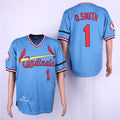 Custom Fan-Made Ozzie Smith St. Louis Cardinals #1 Blue 1982 Throwback Baseball Jersey
