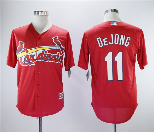 Custom Fan-Made Paul DeJong St. Louis Cardinals #11 Red Baseball Jersey