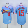 Custom Fan-Made Randal Grichuk Cooperstown St. Louis Cardinals #15 Blue Baseball Jersey