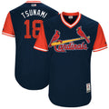 Custom Fan-Made Carlos Martinez Tsunami St. Louis Cardinals #18 Navy 2017 Baseball Jersey