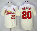 Custom Fan-Made Lou Brock St. Louis Cardinals #20 1967 Throwback Baseball Jersey